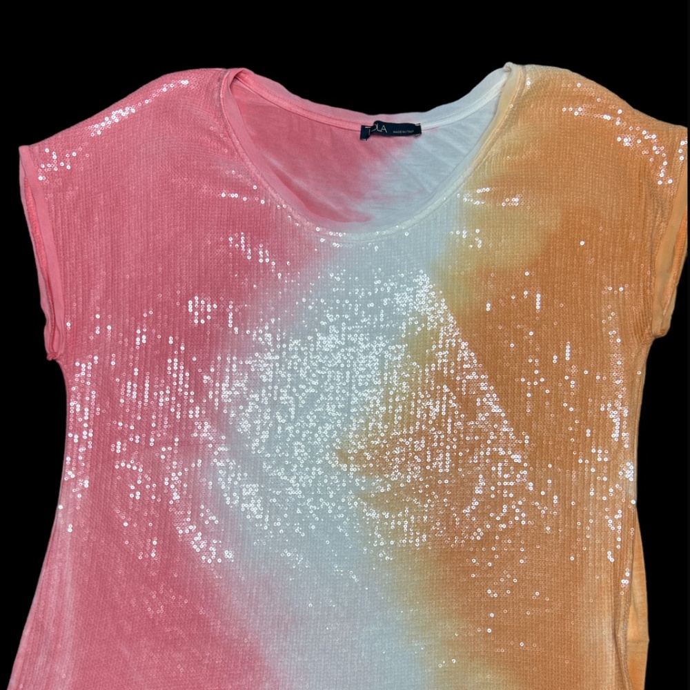 Lola T- Shorts Ombre Bleached Shirt size L - Picture 2 of 3